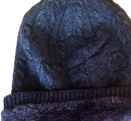 Mens Woolblend Beanie slouch - black