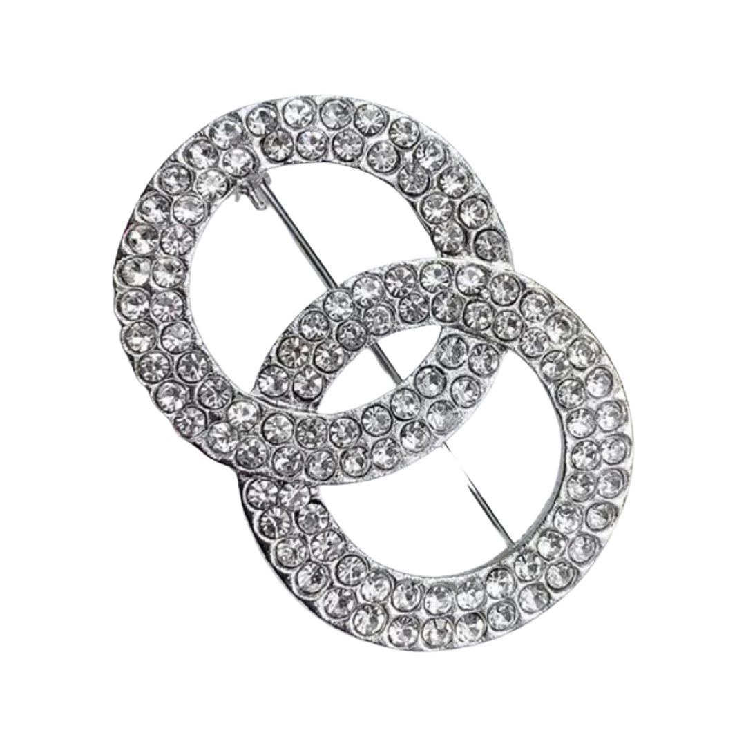 WS - Brooch – Double Circle – silver