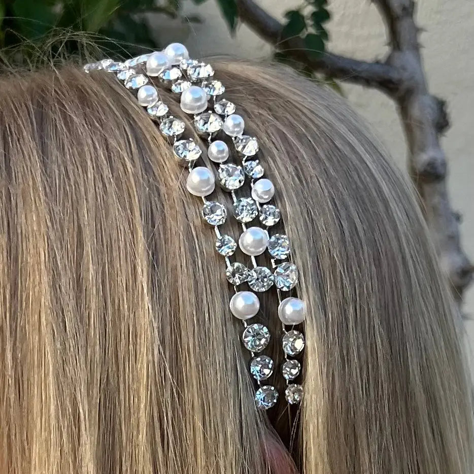 WS The Boston Crystal & Pearl Layered Crown.