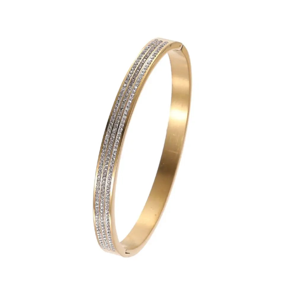 Aurora Crystal Gold Bangle