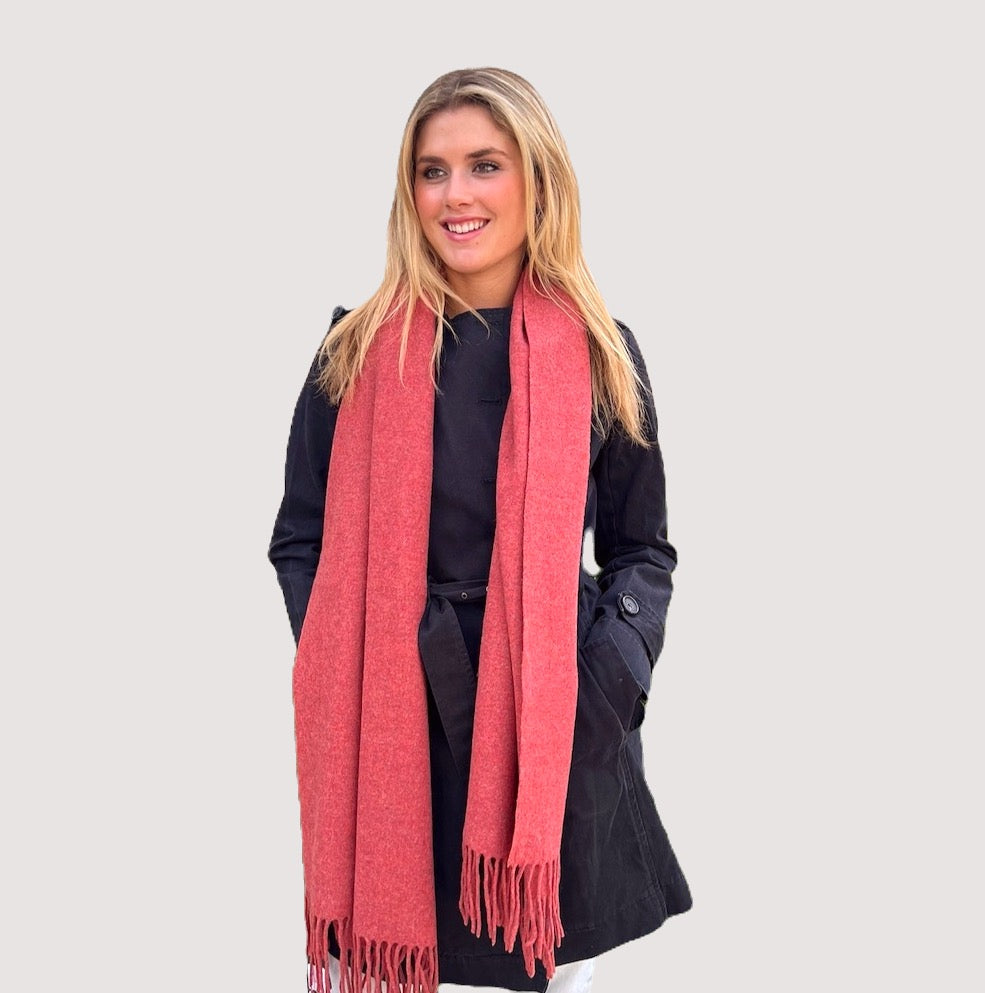 WS Premium Virgin 100% Wool Blanket Scarf-Rust 746935882020