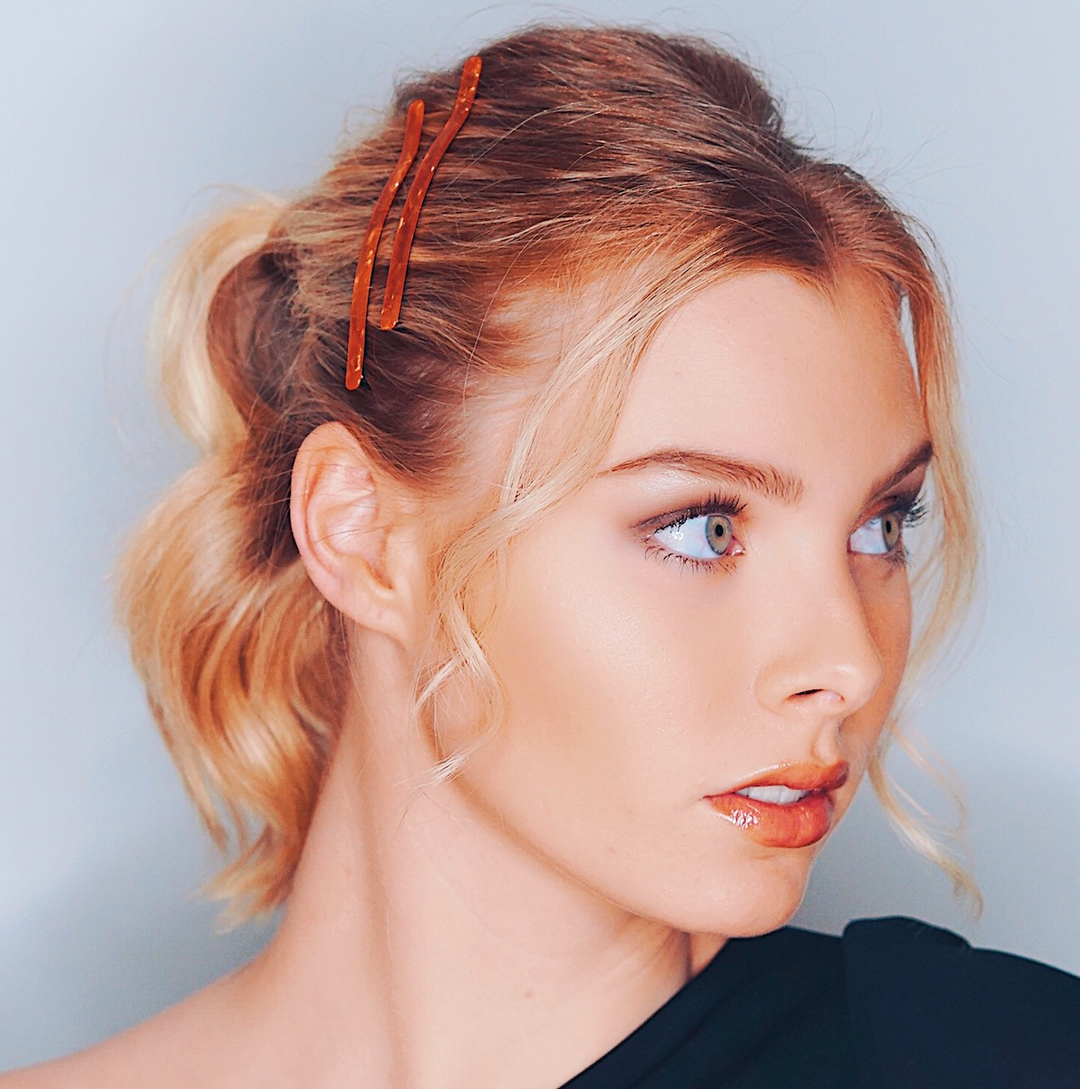 WS - Acetate Hairpins -Orange Pearl- 2pce 746935190750