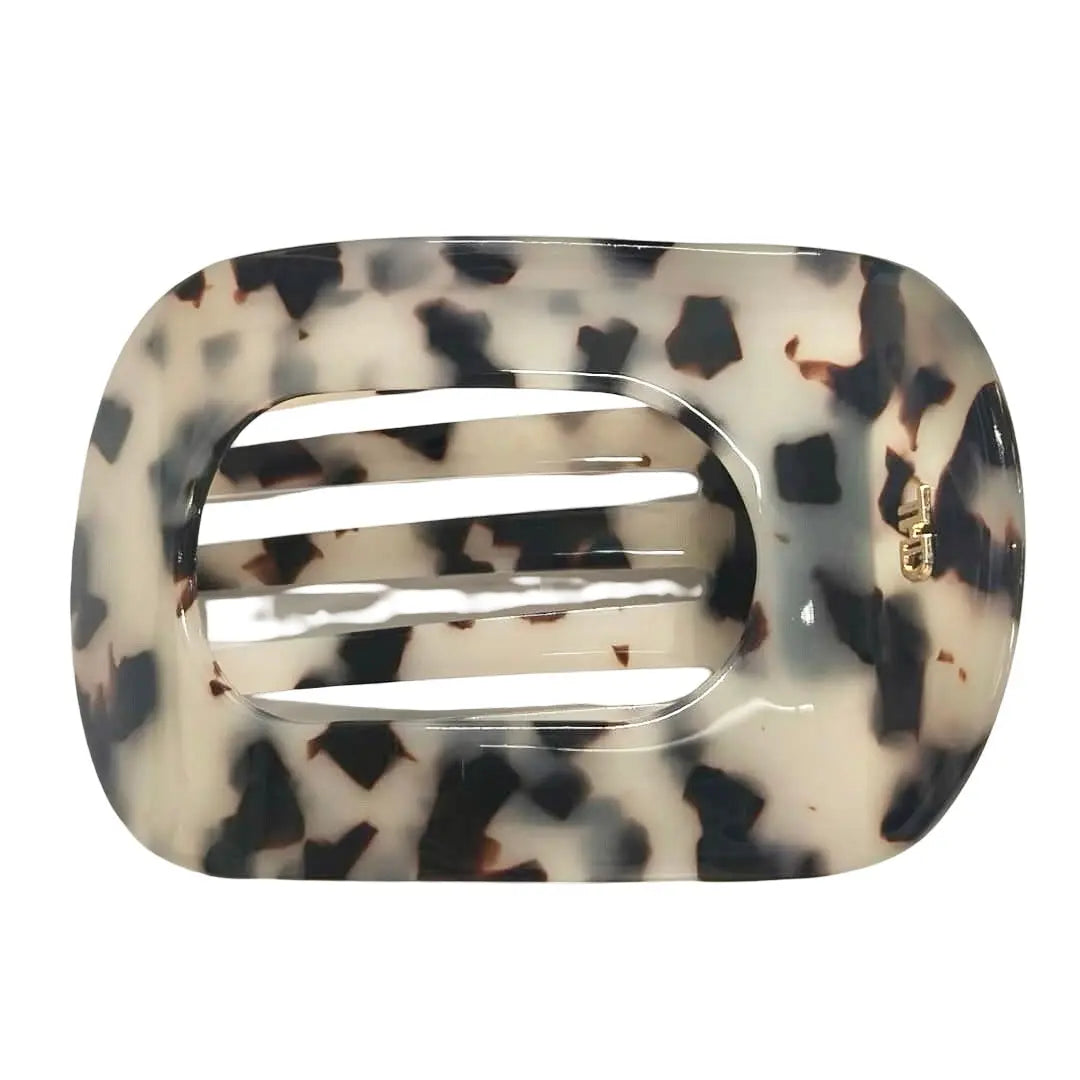 Acetate Flat Hair Claw in Light Turtle