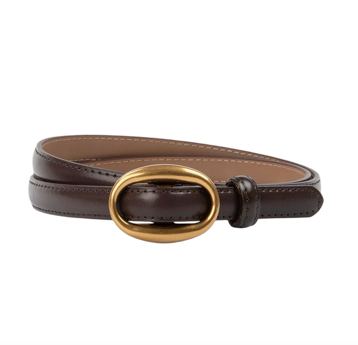 WS Chicago Leather Belt Gold 1.4cm - Brown - Hero