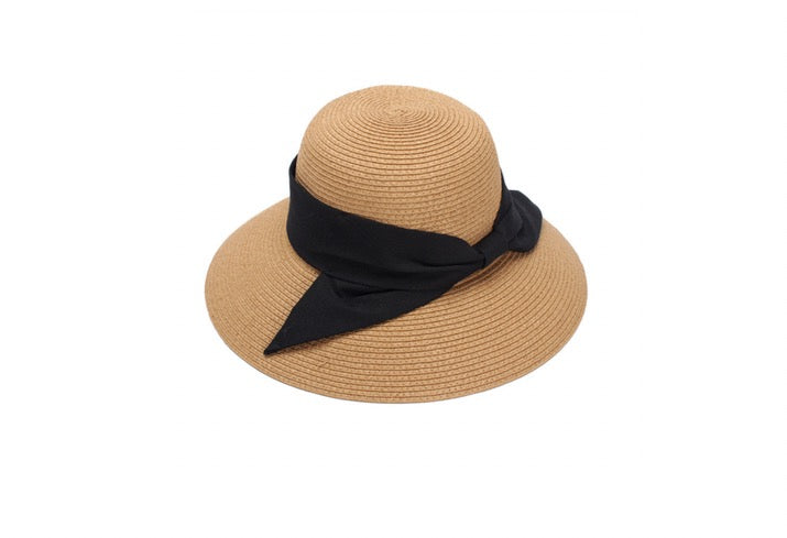Premium Foldable Fisherman Hat with Bow in Natural