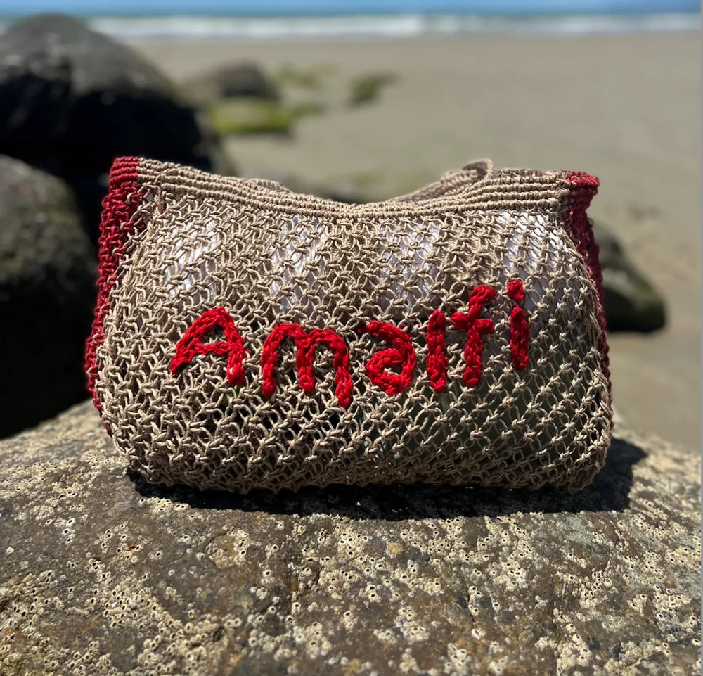 WS - Bag - Amalfi Handwoven - Jute & Red - Image 1