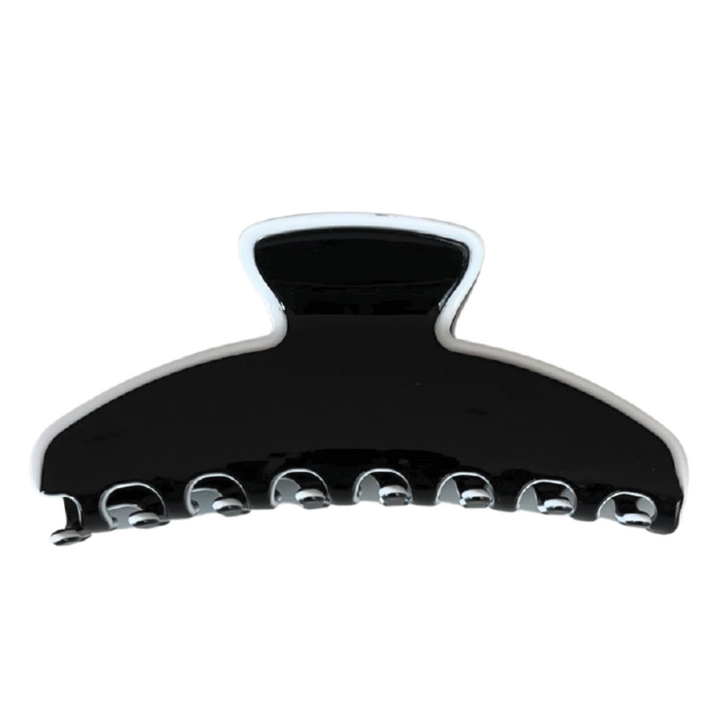 Premium oversized Black Hairclaw with white trim