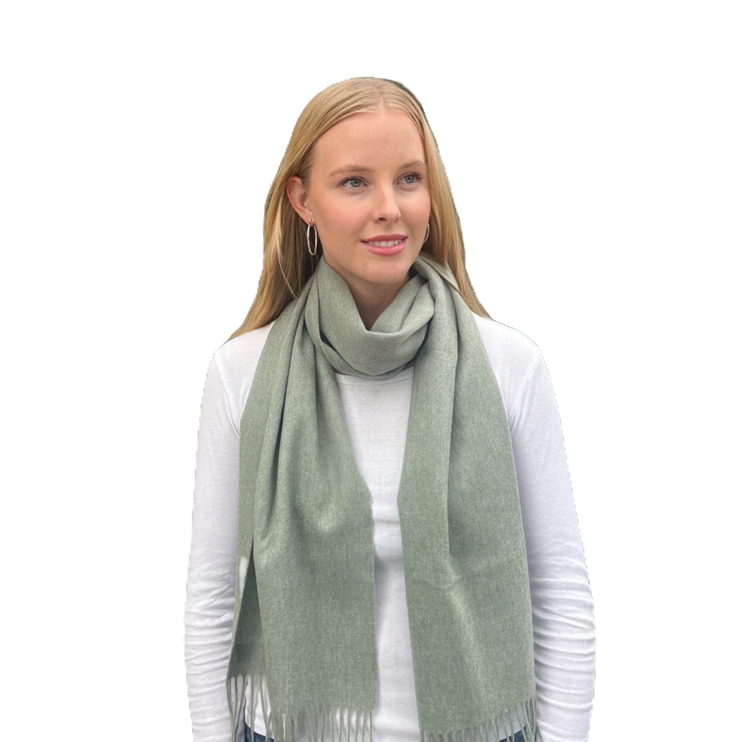 Premium Virgin 100% Wool Blanket Scarf- Sage