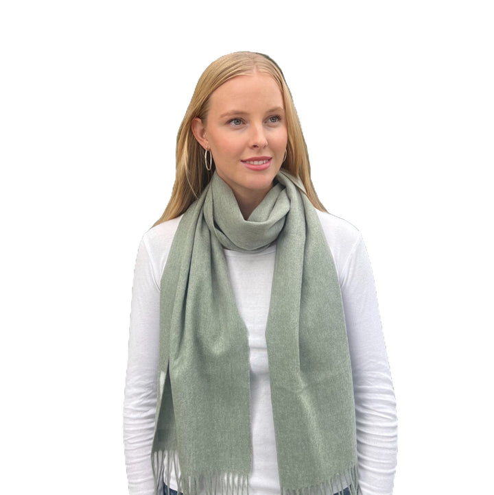 Premium Virgin 100% Wool Blanket Scarf- Sage