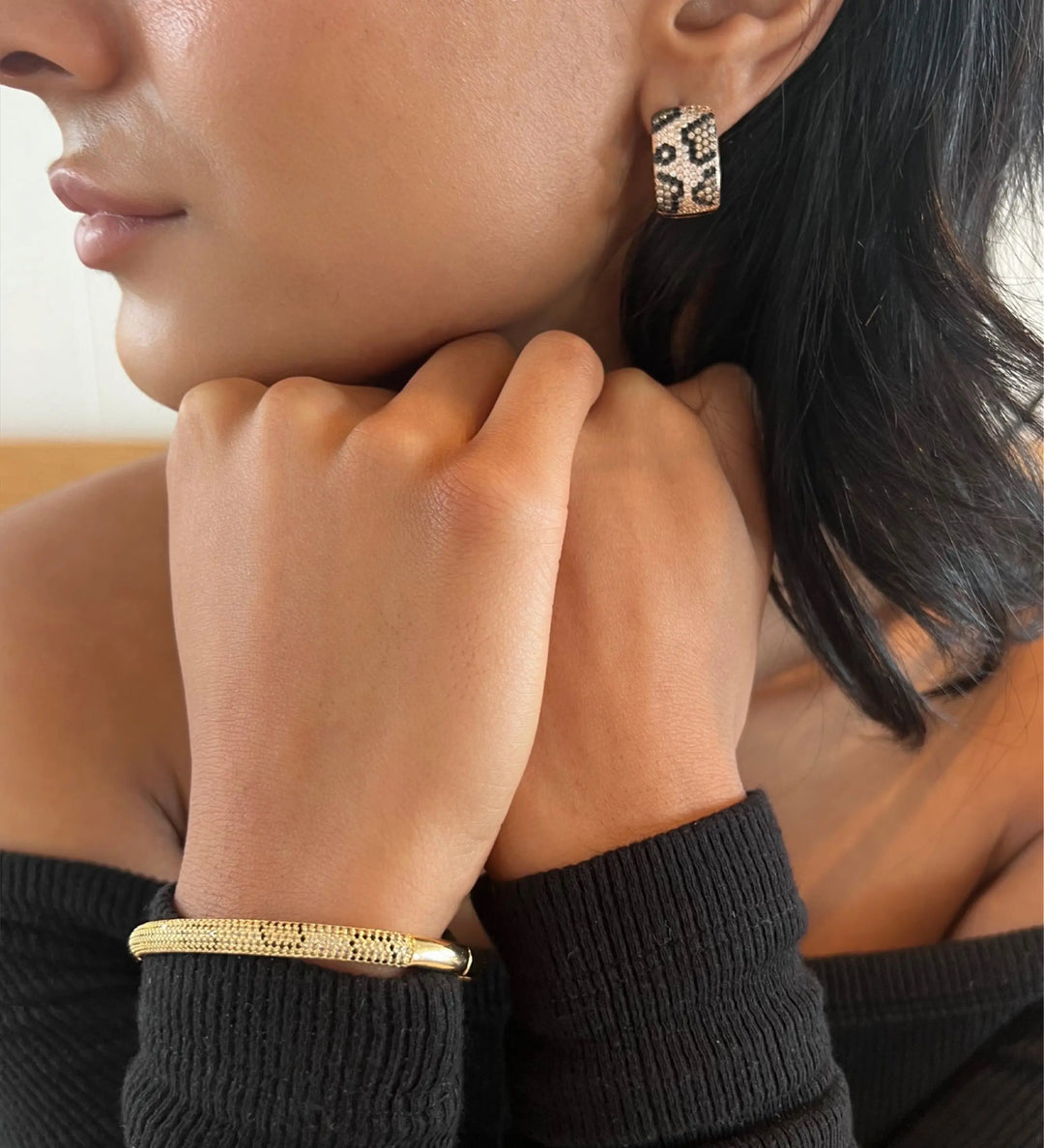 Luciana Gold Animal Pave Clasp bracelet