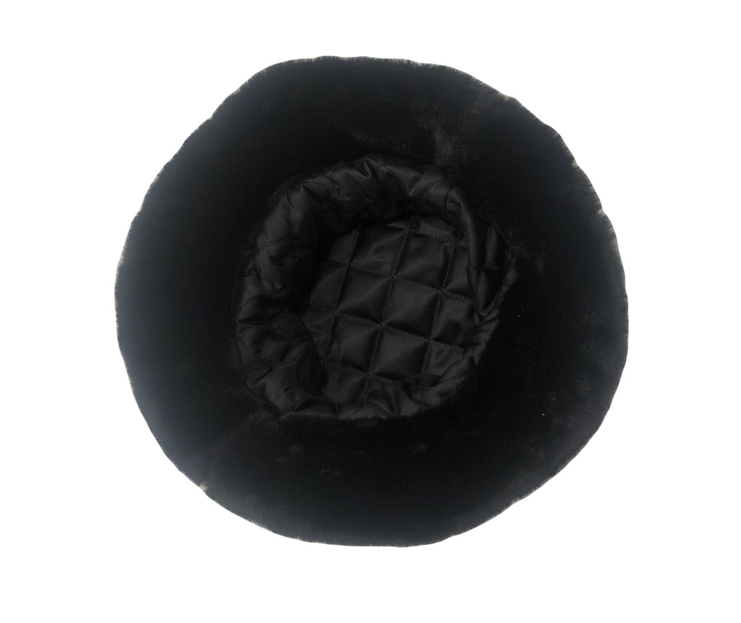 Hat -Faux Fur Bucket - Black
