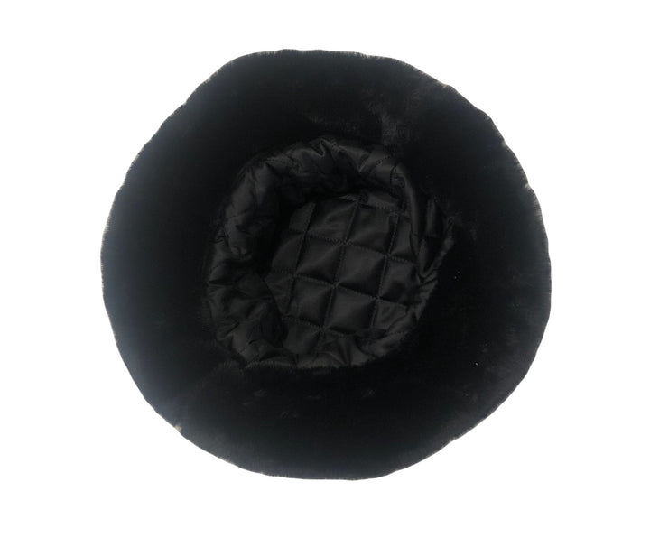 Hat -Faux Fur Bucket - Black