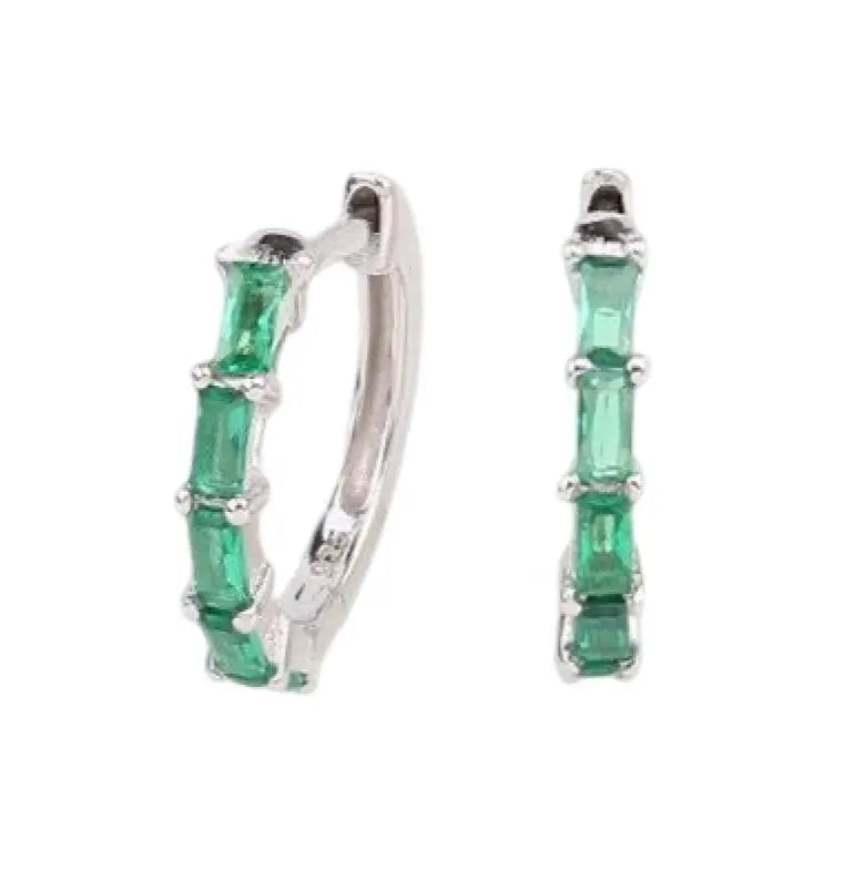 Sterling Silver Josie Earrings with Green Zirconias