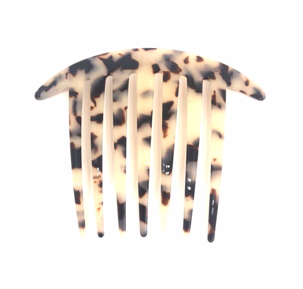 WS - Acetate Pleat French roll Hair Comb in Light Turtle 2.6mm Tania Hird Designs