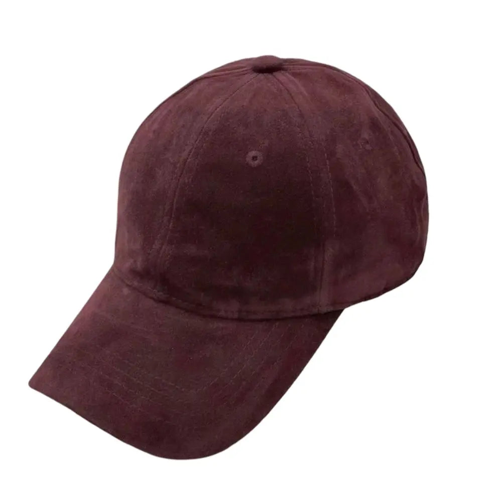 Vegan Suede Baseball Cap M in Wine