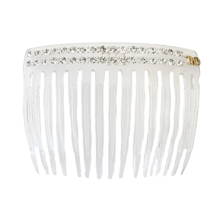 WS Acetate Hair Comb - Transparent & Crystals