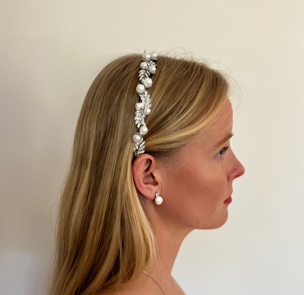 The Philly Crystal & Pearl Vine Crown