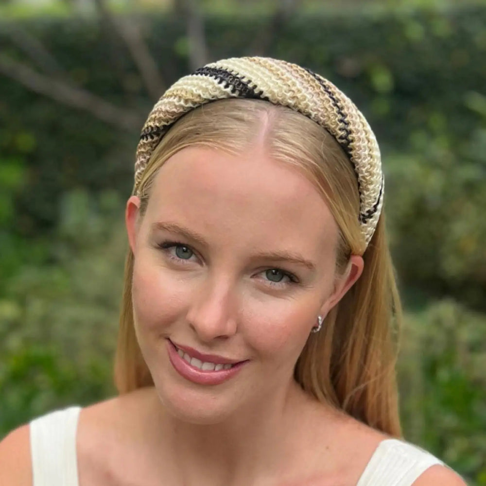 WS Straw Alice Headband - Neutrals - Image 1