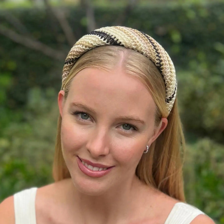 WS Straw Alice Headband - Neutrals - Image 1