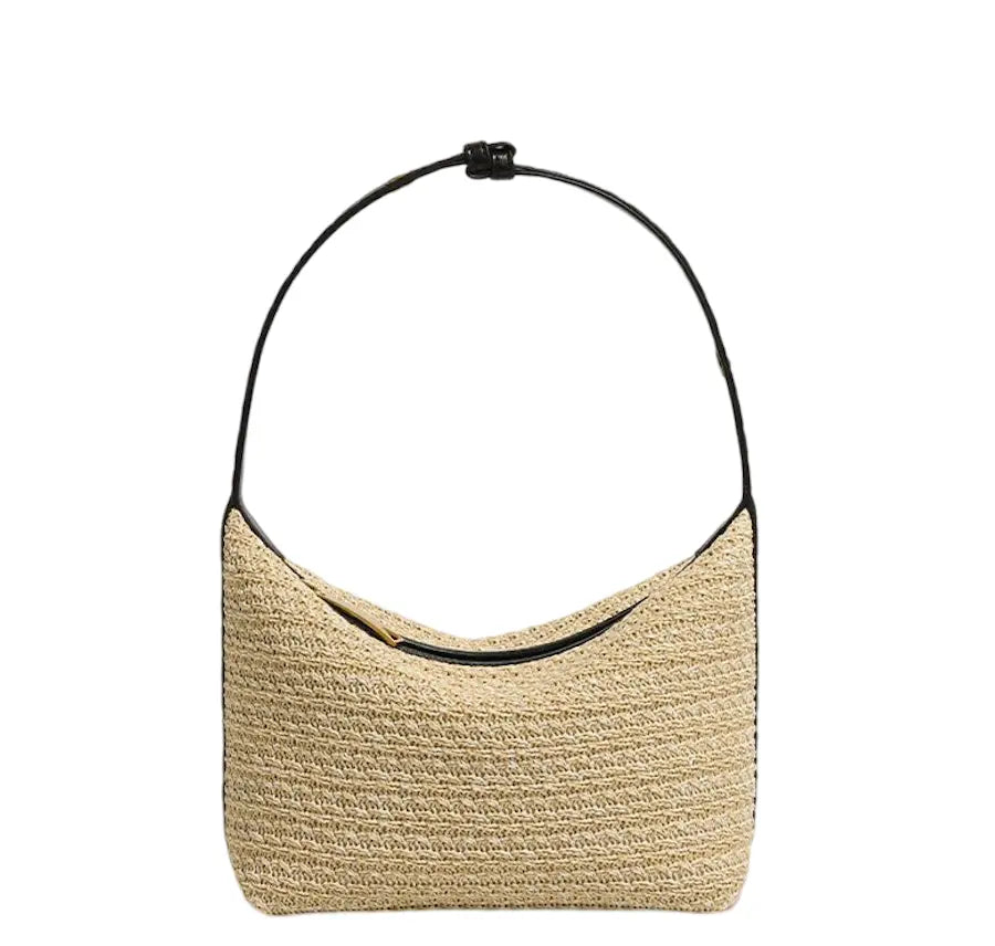 WS Bodicia - Straw Crotchet & Black Vegan Shoulder Bag