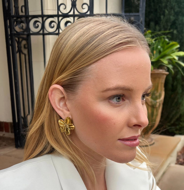 Hibiscus Gold Earrings