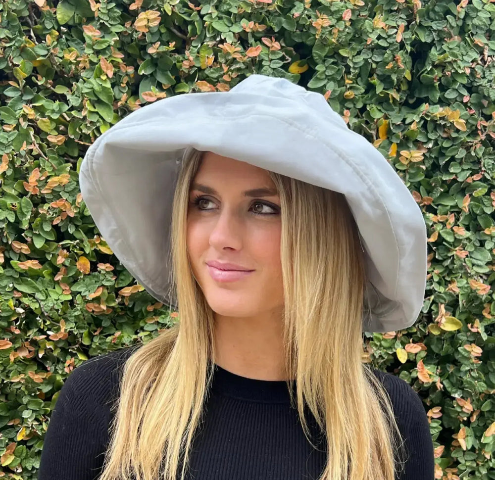 Hats - Oversized Brim Bucket Cottonblend in French Grey