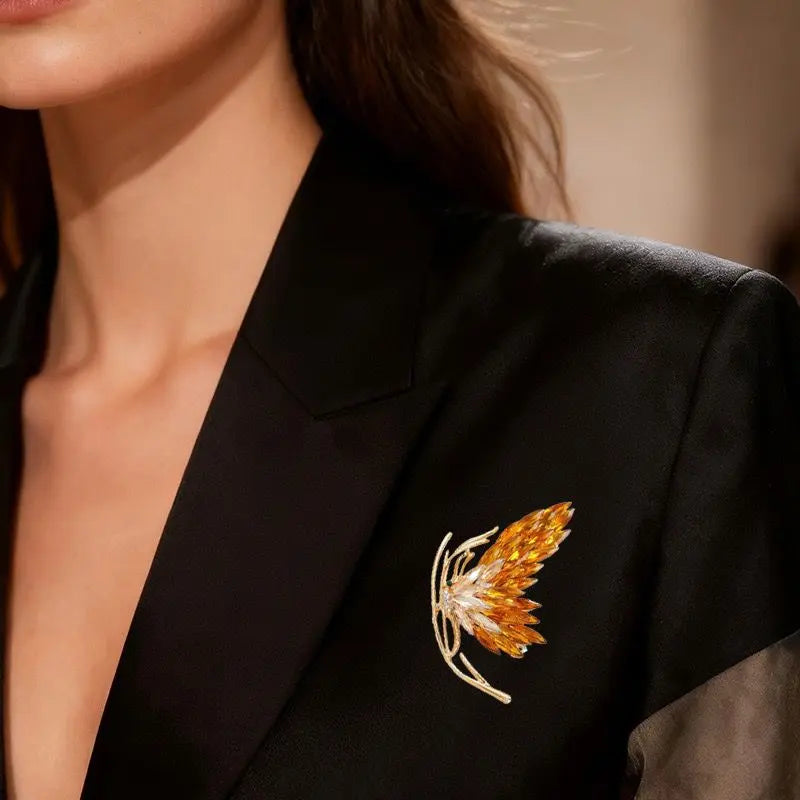 WS Fire Butterfly Brooch - Orange - Image 1