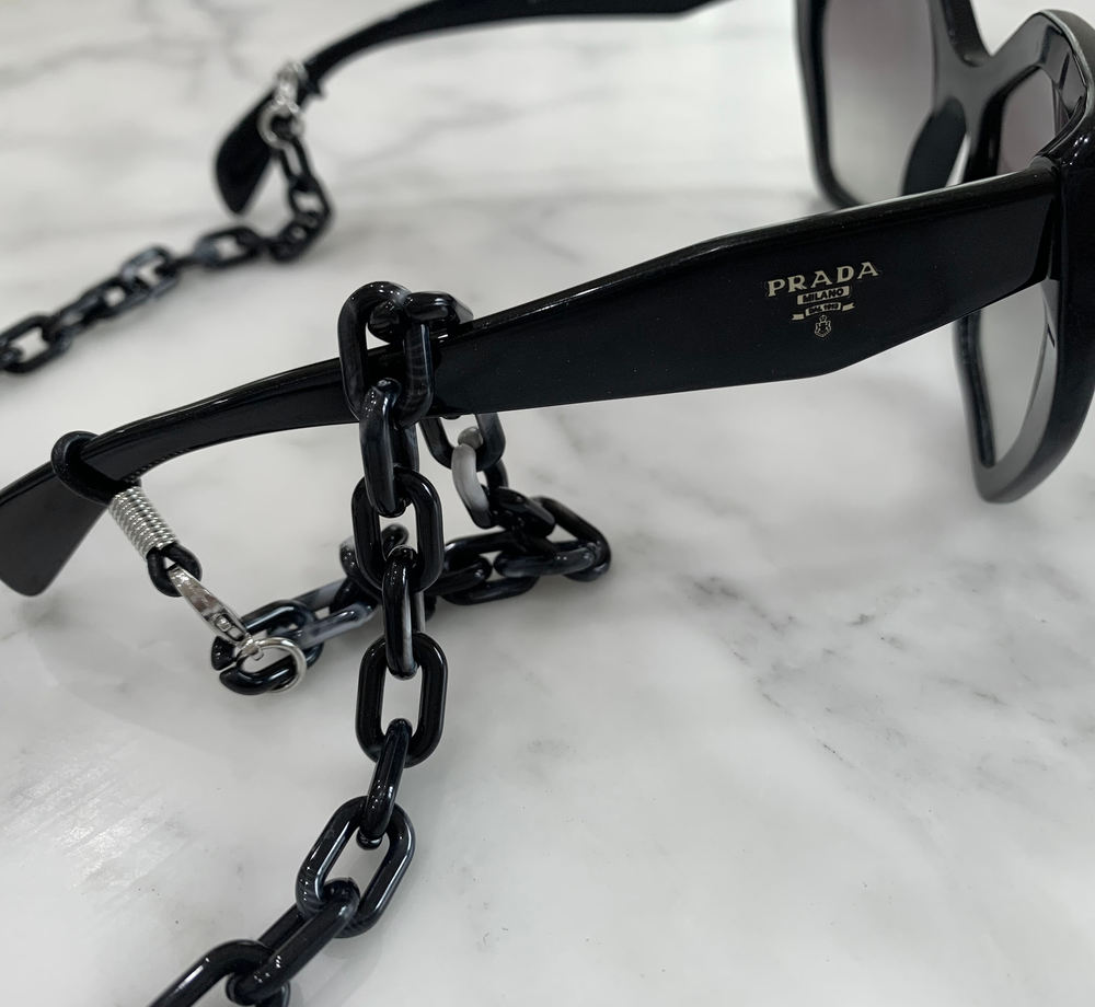 Glasses / Sunglass Chain - Black & SIlver