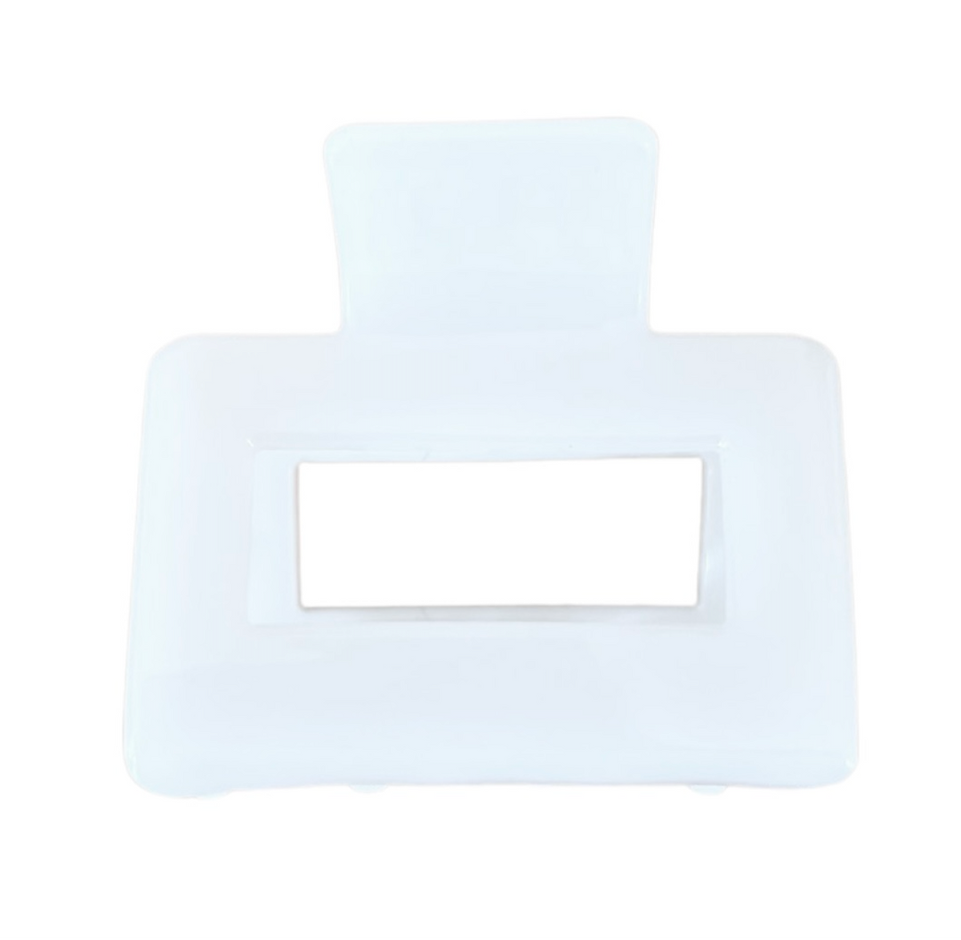 WS Premium Medium Acetate Rectangular Claw - Gelato White