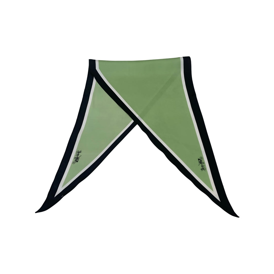 WS Neckscarf/Hairscarf- green, white and Black 754523535654