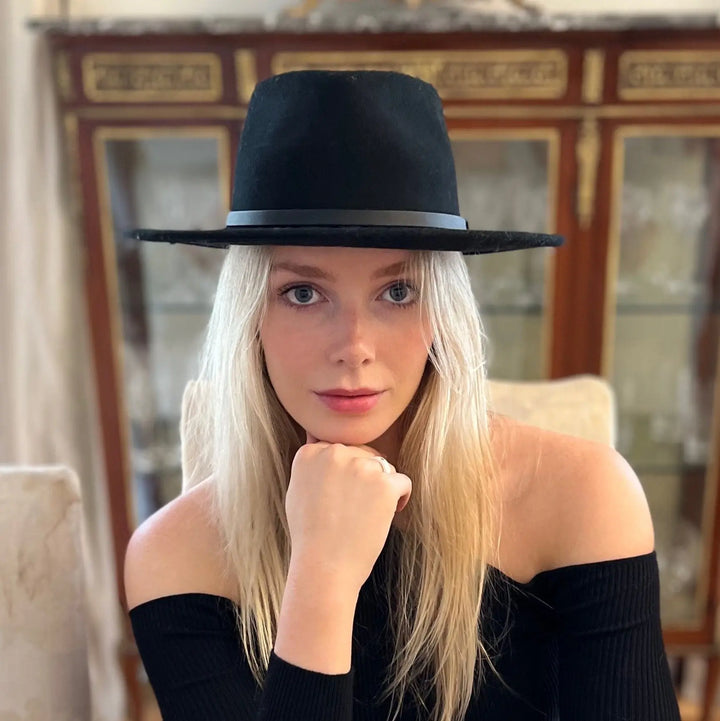 WS Australian Wool Teardrop Fedora - Black - Image 2