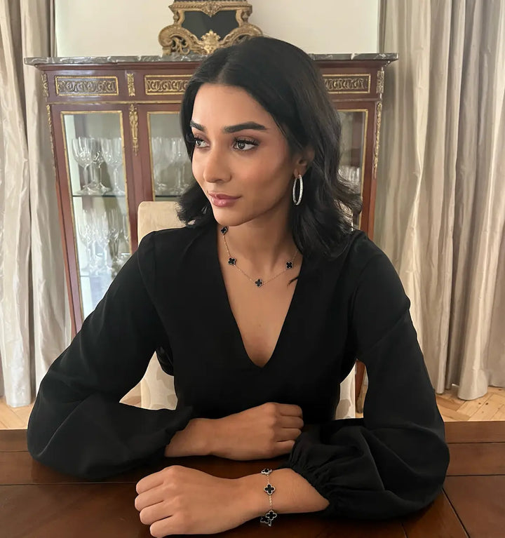 Reversible Cross Bracelet Silver: Black