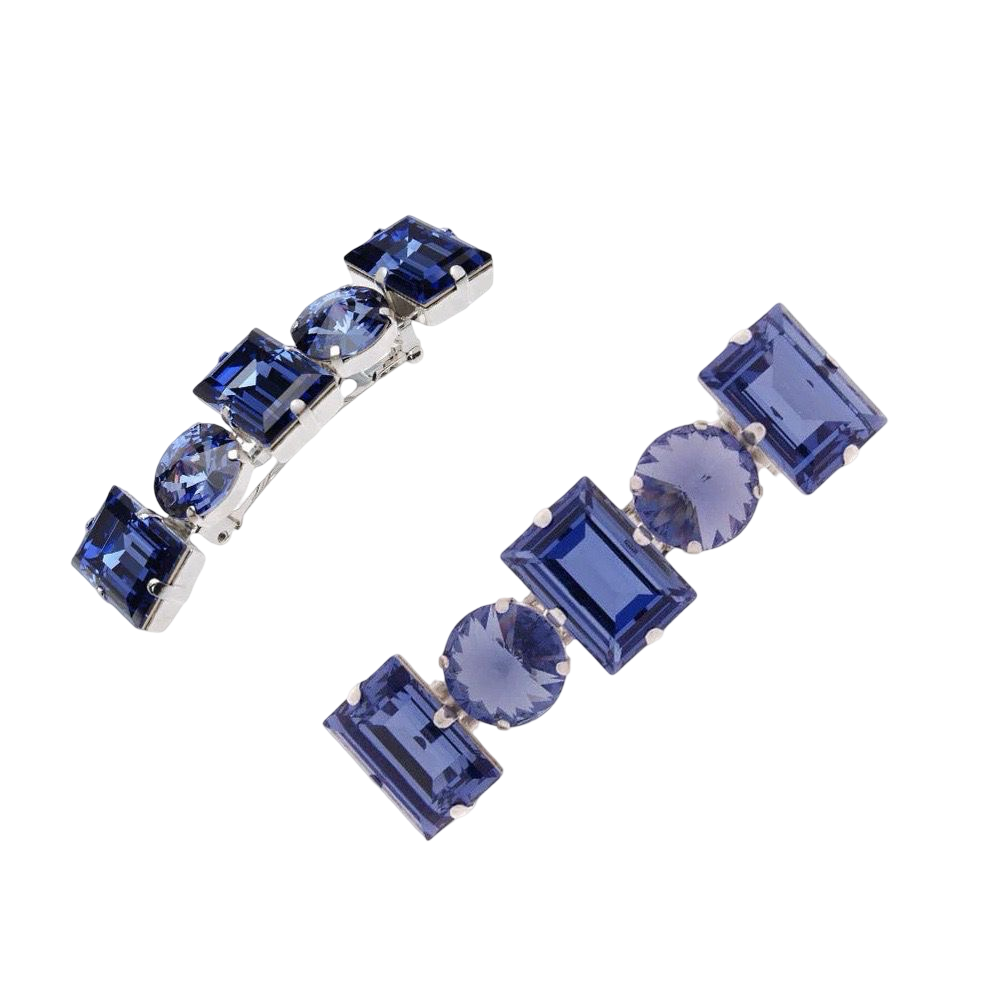 The Parisienne Barrette - Navy crystals