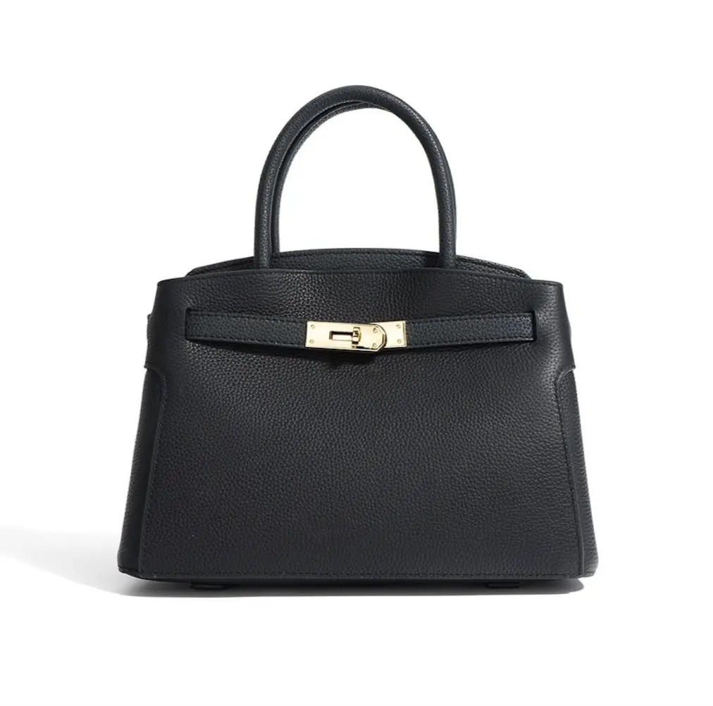 Coco Medium Cowhide Tote Bag - Black