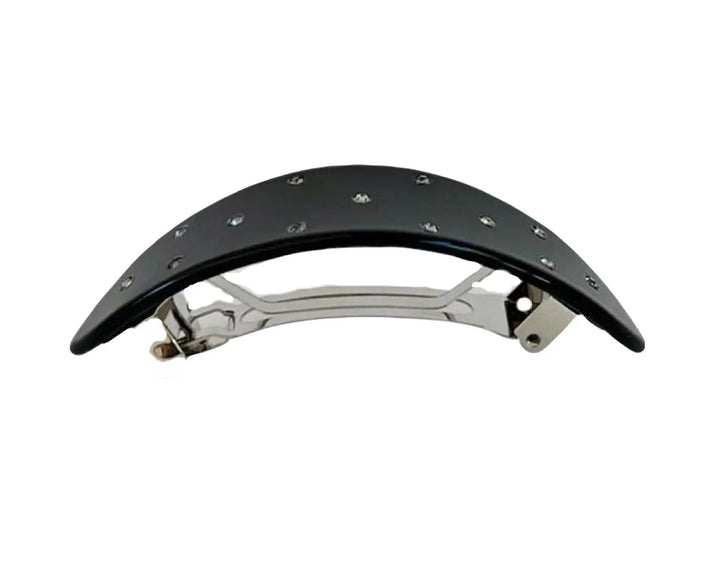 Acetate Barrette Oval & Crystal Dark Tortise