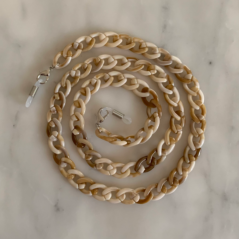 WS - Sunglass Chain - Brown and White 744109225055