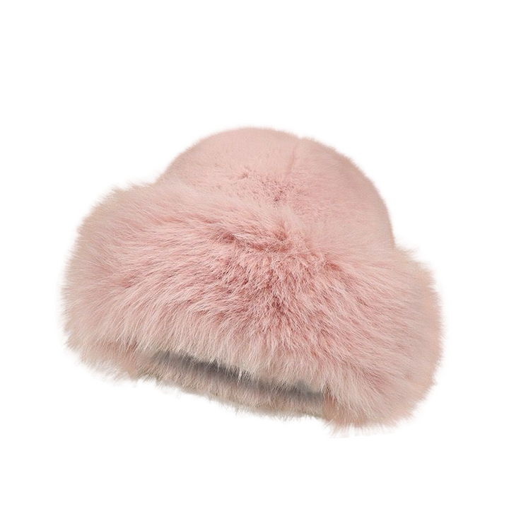 Faux Fur Peruvian Stole - Pink