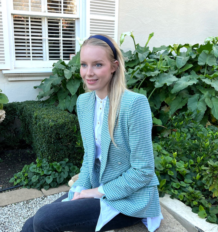 Headband Satin -2.5cm Navy