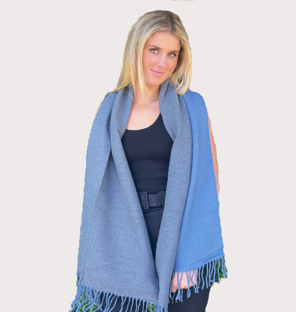 Scarf Two Tone -Blue / Grey