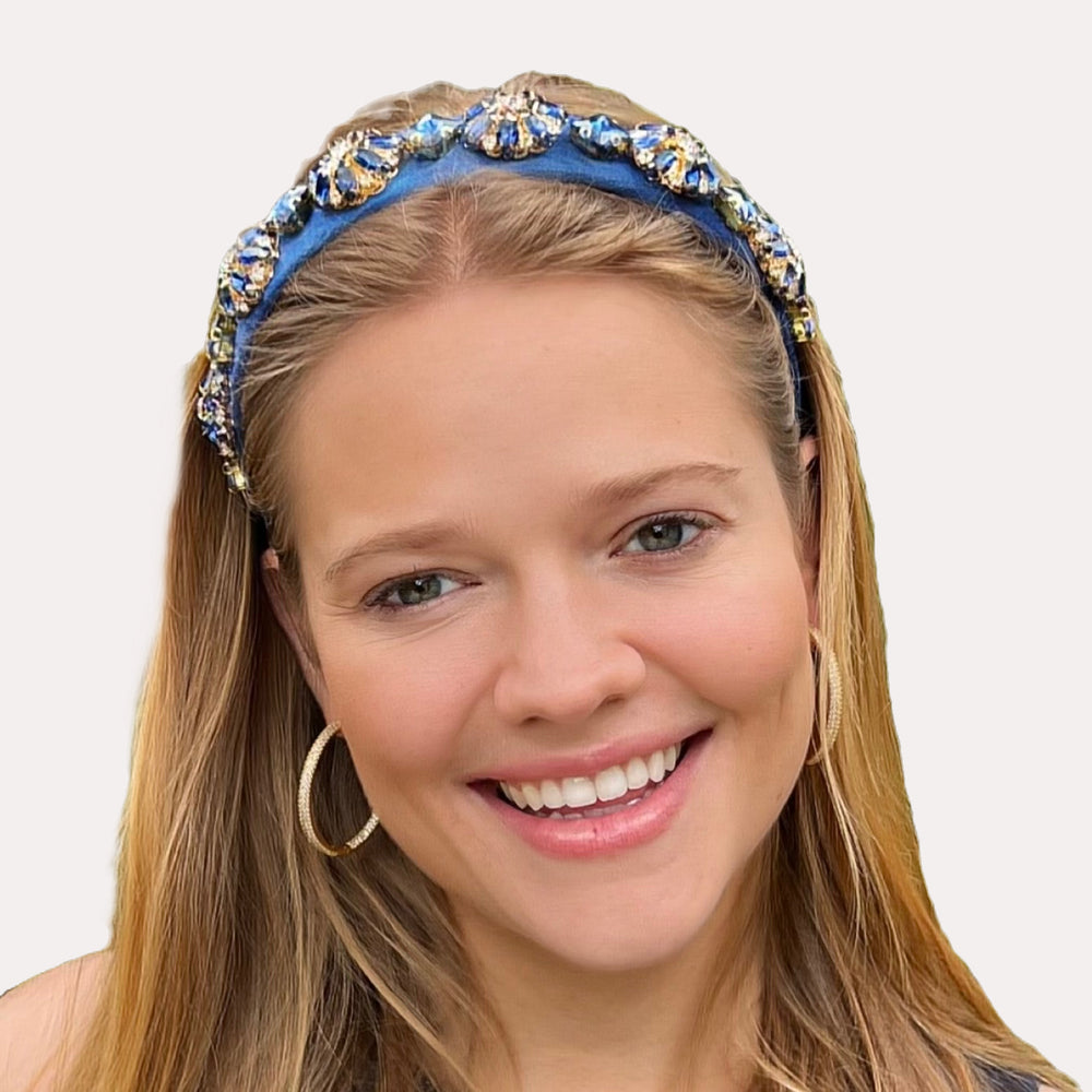 WS HB Bling - Premium Navy & Gold Headband