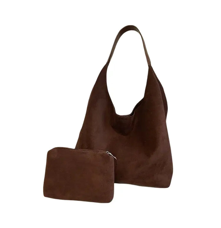 Nala Suede Shoulder bag in chocolate