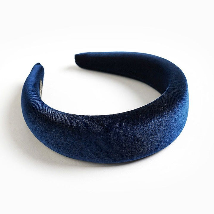 Padded Velvet Headband with in blue