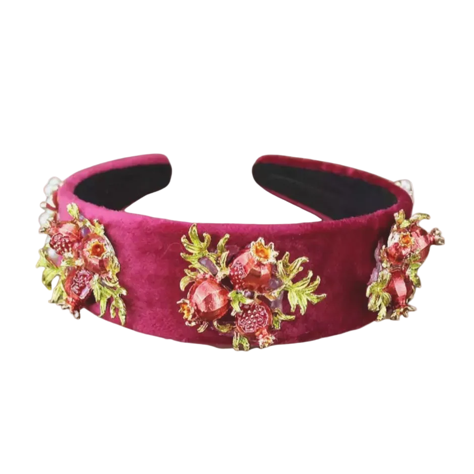 Embellished Red Velvet Pomegranate Tania Hird Designs