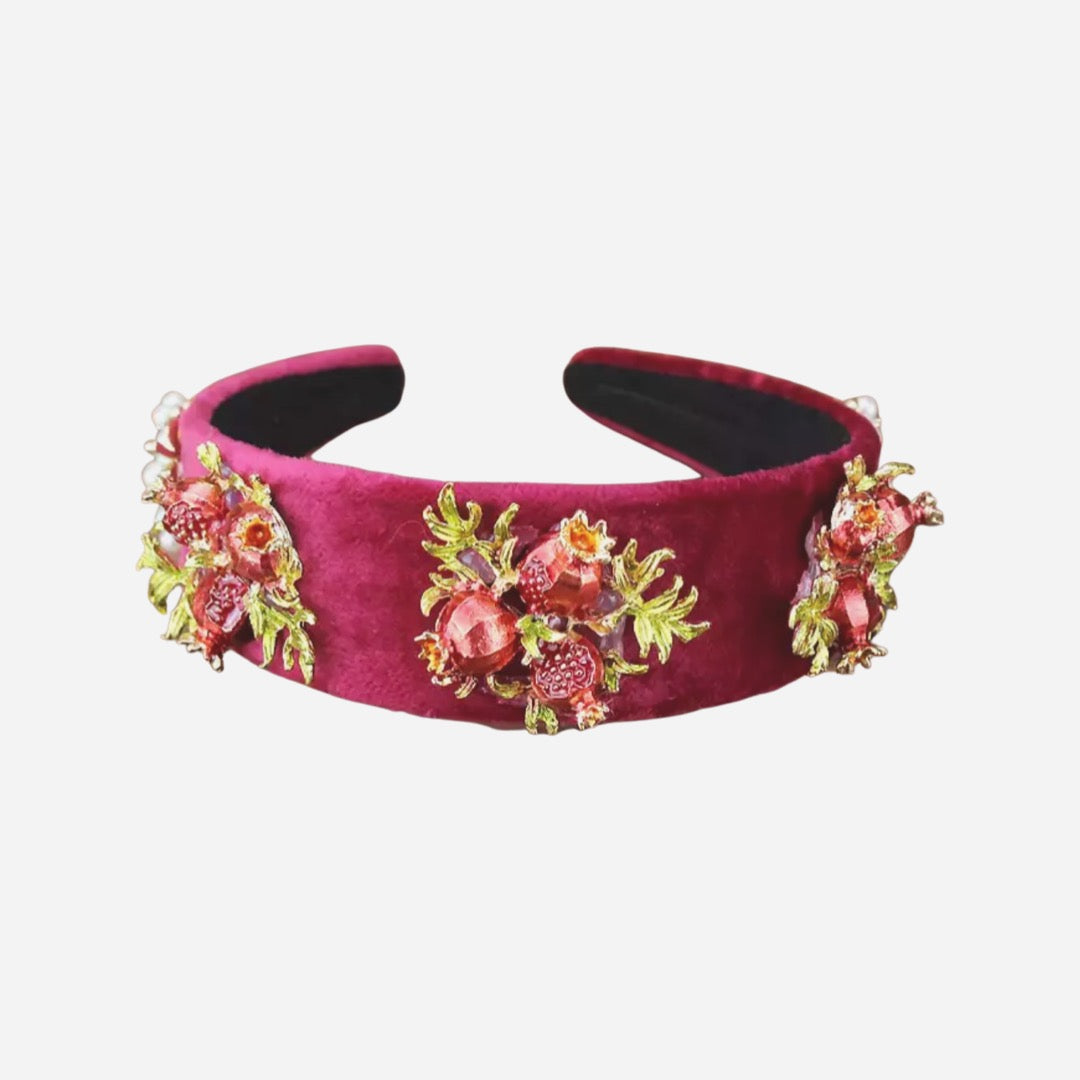 WS - Embellished Red Velvet Pomegranate Pearl Tania Hird Designs