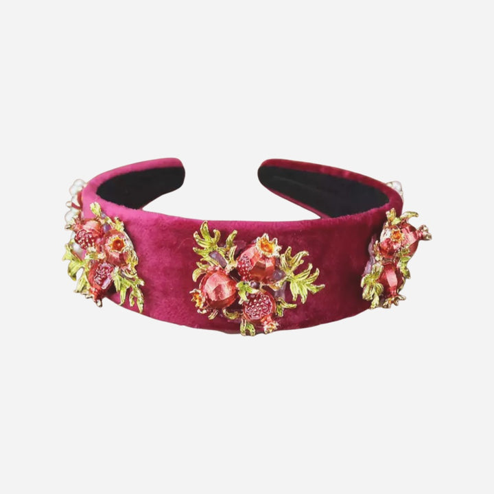WS - Embellished Red Velvet Pomegranate Pearl Tania Hird Designs