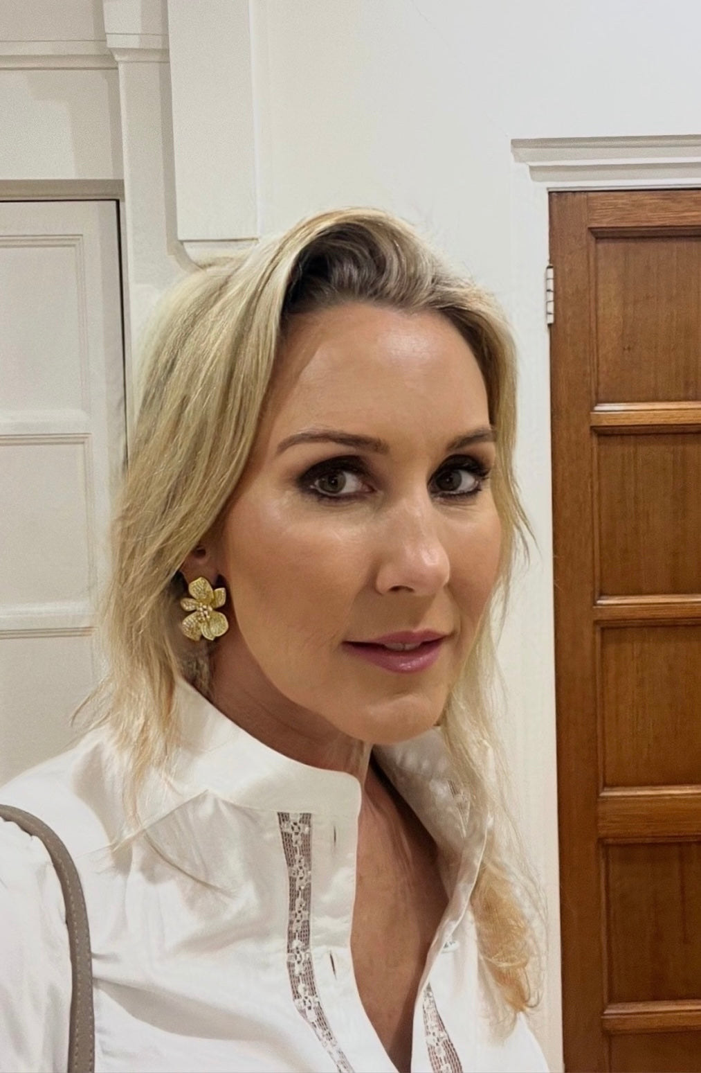 Isla Earrings in Crystal & Gold