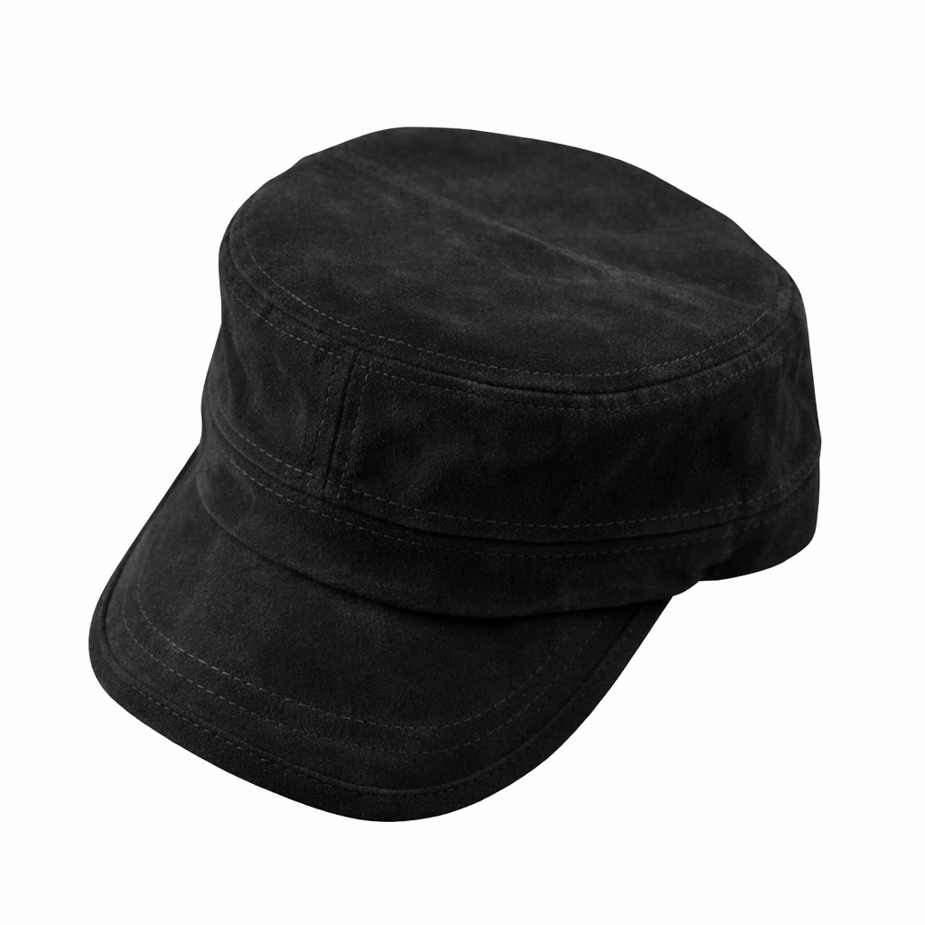 WS Vegan Suede Cadet Cap M in Black Tania Hird Designs