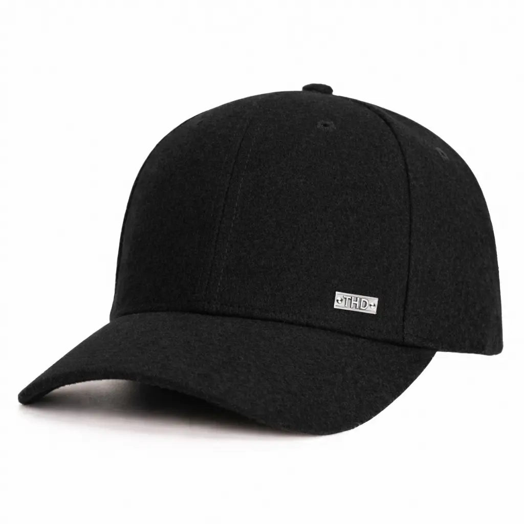WS Wool blend Baseball Cap M in Black Tania Hird Designs