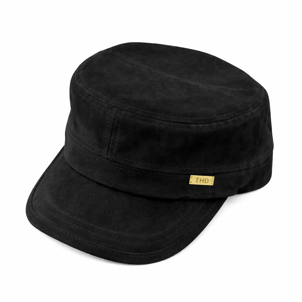 WS Vegan Suede Cadet Cap M in Black Tania Hird Designs