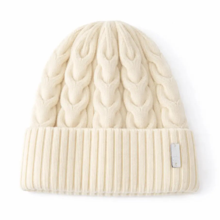 Cable Wool Knitted Beanie Tania Hird Designs